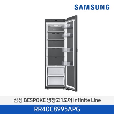 [삼성] (408리터) 삼성전자 BESPOKE 냉장고 1도어 키친핏 Infinite Line (우개폐) + 도어선택(필수) [RR40C8995APG] 10월